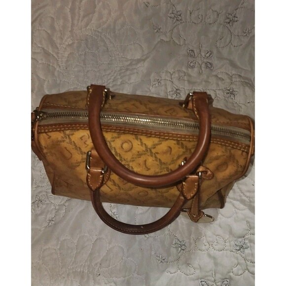 Dooney and Bourke Small Dome Canvas and Leather Signature Ivory Lara Handbag - Picture 4 of 10